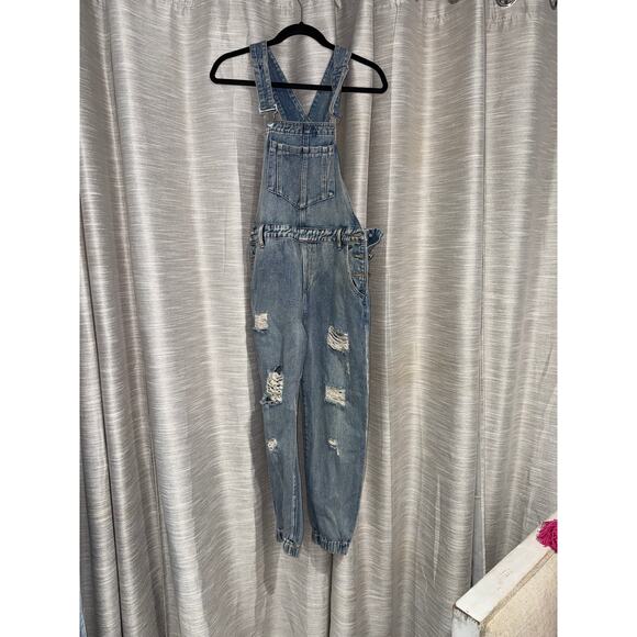 Kittenish distressed women’s overalls size medium - NEW - Picture 1 of 7